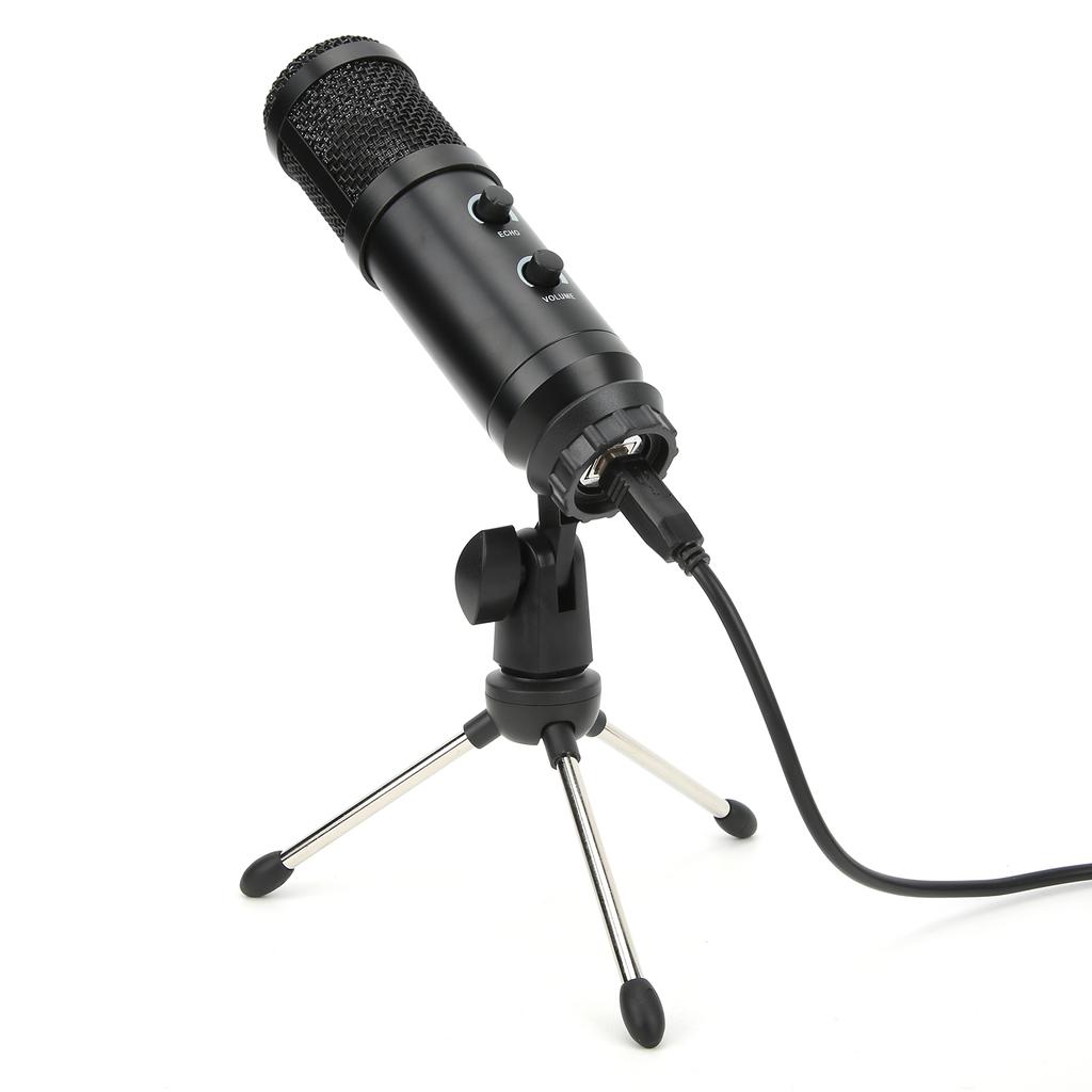 Condenser Microphone USB Double Knob with Adjustable Tripod Set Kit for Broadcast Recording