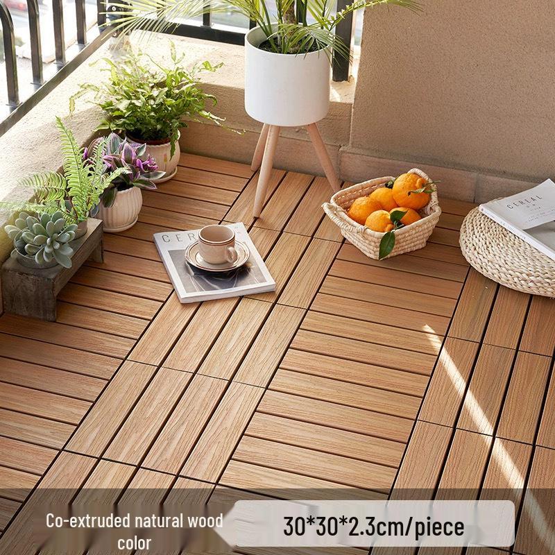 Außen-Holz-Kunststoff-Verbundstoff Terrassenbelag, Selbstverlegend & Korrosionsbeständig für Balkon- & Hofsanierung