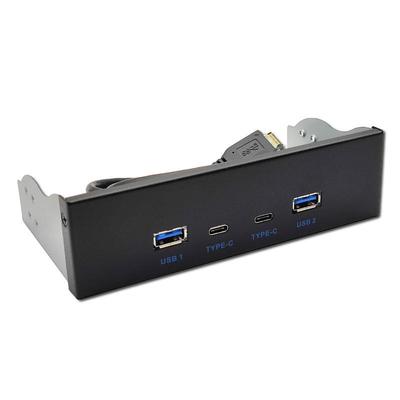 USB 3.2 Type-C Optical Drive Bay Panel, 10Gbps, 3.5/5.25 Inch HUB, 19-PIN To C-Port Reversible