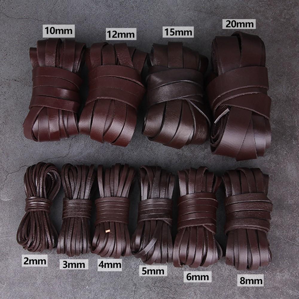 

Diy Genuine Leather Leather Cowhide Rope First Layer Square Cowhide Rope Retro Flat Leather Rope Diy Jewelry 2x2 1m кавовий