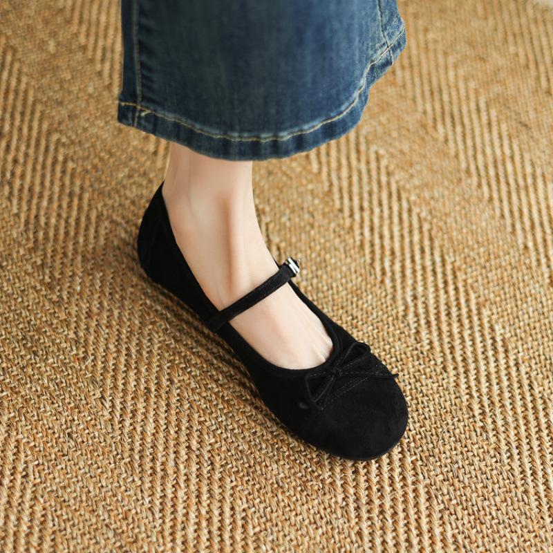 

Нескользящая подошва из говяжьей кожи, туфли-лодочки с неглубоким вырезом, новый круглый носок, женская обувь из натуральной кожи, всесезонная овчина, женская обувь, модный низкий каблук, кэжуал 39 чёрный