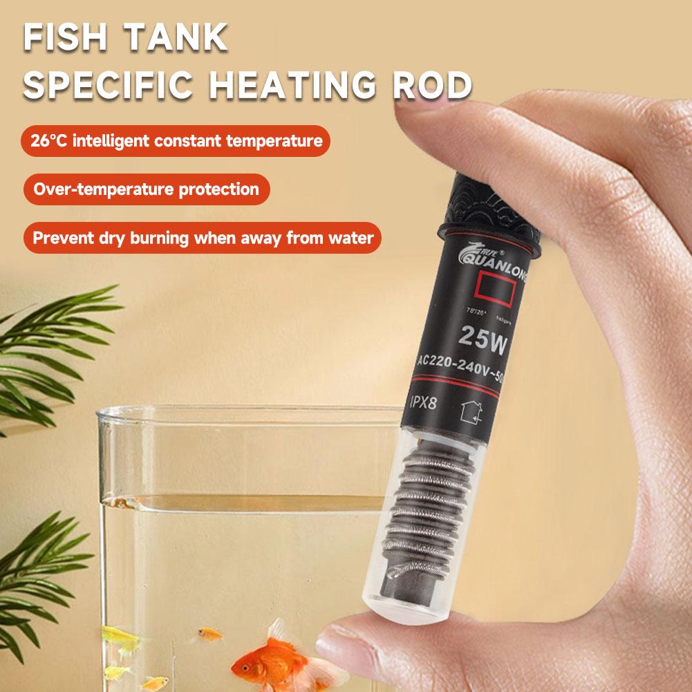 Mini Aquarium Heater Safe Shrimp/Turtle/Fish/Reptiles 27-26℃ Thermostat Aquarium Basking Heater Small Tank Heater