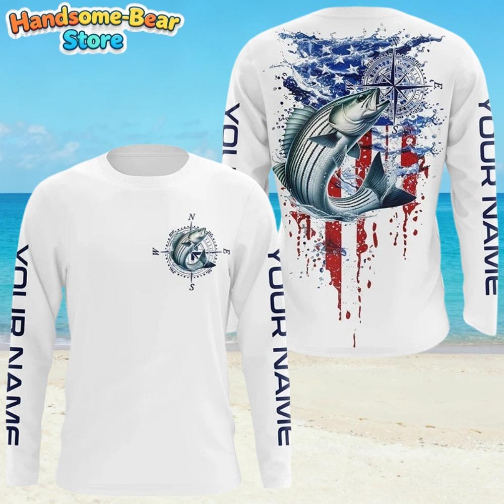 Men's T-Shirt Fishing Pattern Fashion Autumn Long Sleeve Casual Comfortable Boys Top Outdoor Sportswear Children's Clothing
