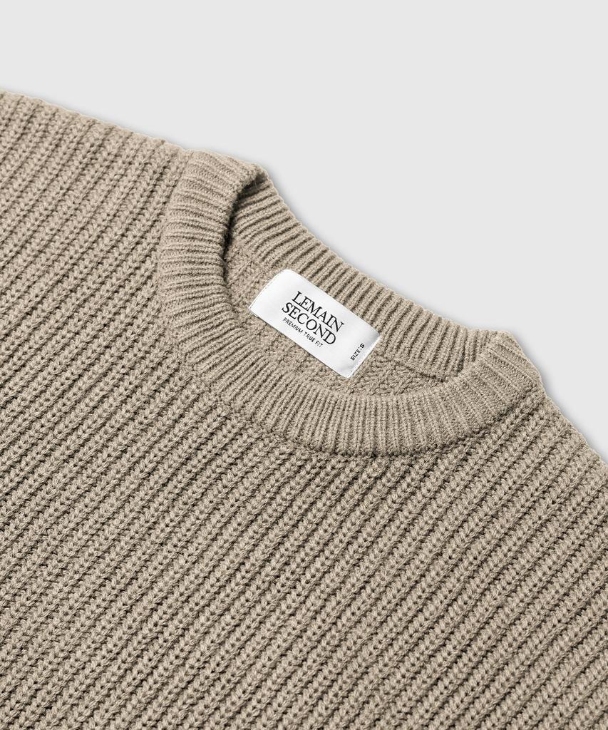 LEMAIN SECOND Oversized Voluminous Washable Crew Neck Hazzi Knit [Beige]