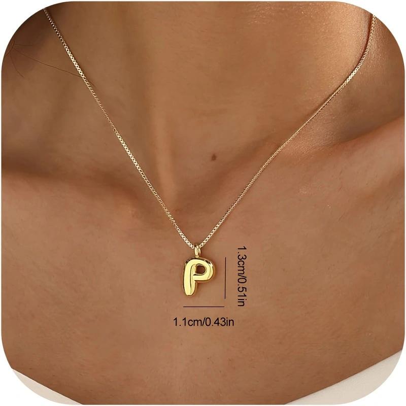 CARLIDANA New Female Pendant Chubby Mini Bubble Letters Stainless Steel Gold Plated 26 English Alphabet Letter Fashion Woman