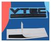 3D ABS Red Chrome Black Logo VTEC TURBO Logo Car Trunk Sticker Badge Car Accessories(Chrome-blue)