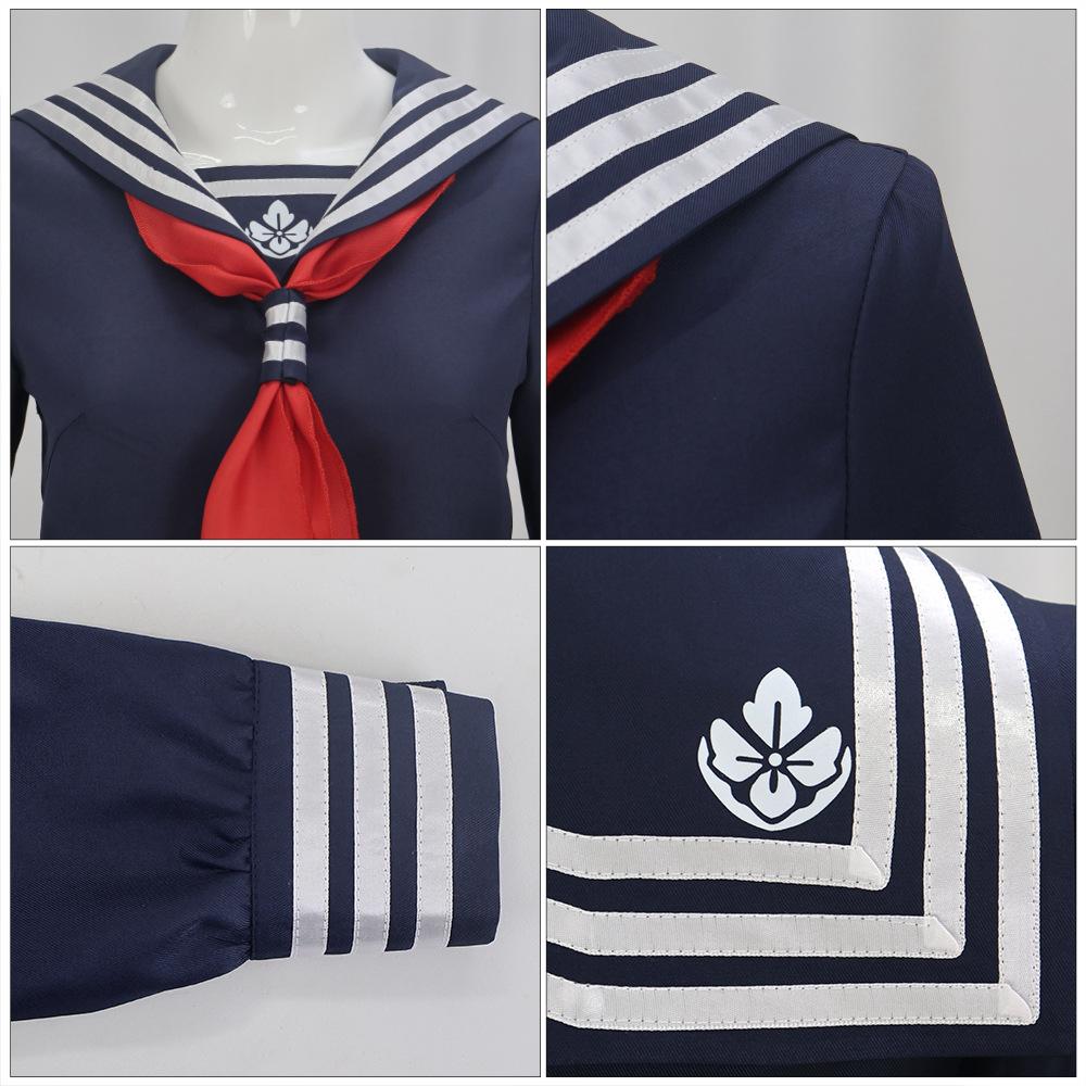 Game Hinako Shimizu Cosplay Costume Silent Women's School Jk Uniform Hill Navy Blue Sailor Suit Hallowen Carnival Party Outfit