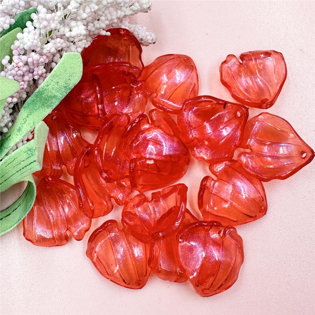 Creative Accessories Material Earrings Creative Jewelry Shiny DIY Making Pendant 20.6*22.9mm Keychain Acrylic Beads 20Pcs Large Petal