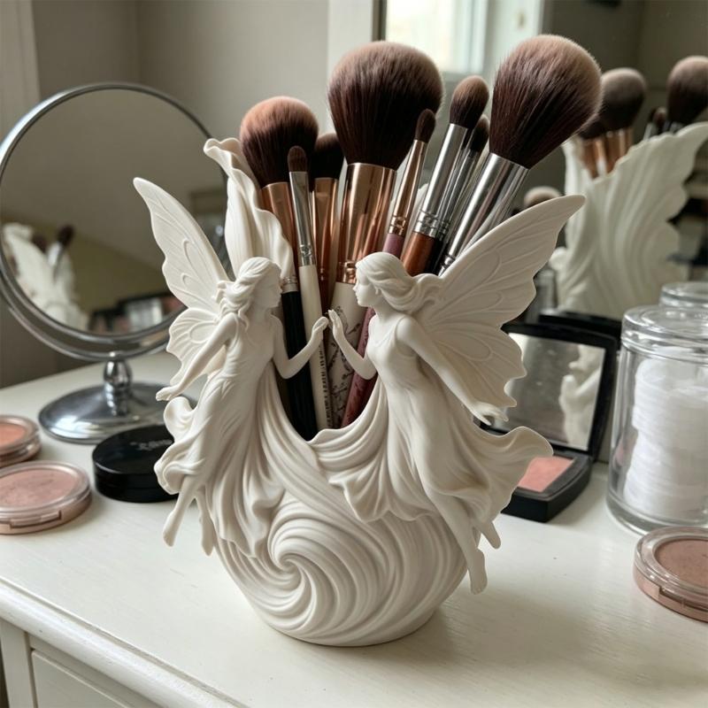 Decorative Angel Wing Storage Cup Stationery Holder Plastic Container Perfect for Pencils Pen and Small Items