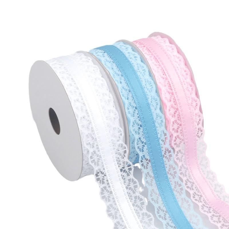 Elegant and Exquisite 3cm Same Color Lace Ribbon Clothing Wedding Accessories Flower Bouquet Gift Bow Ruffled Lace Ribbon Crafts Making Ribbons
