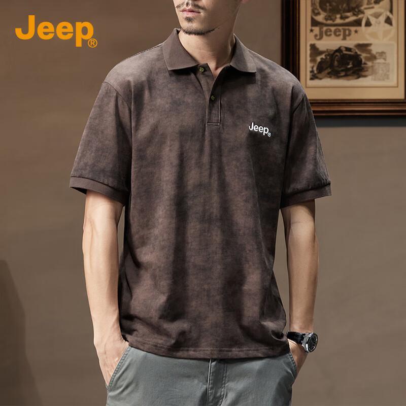 JEEP Men's 100% Cotton Short Sleeve Polo T-Shirt