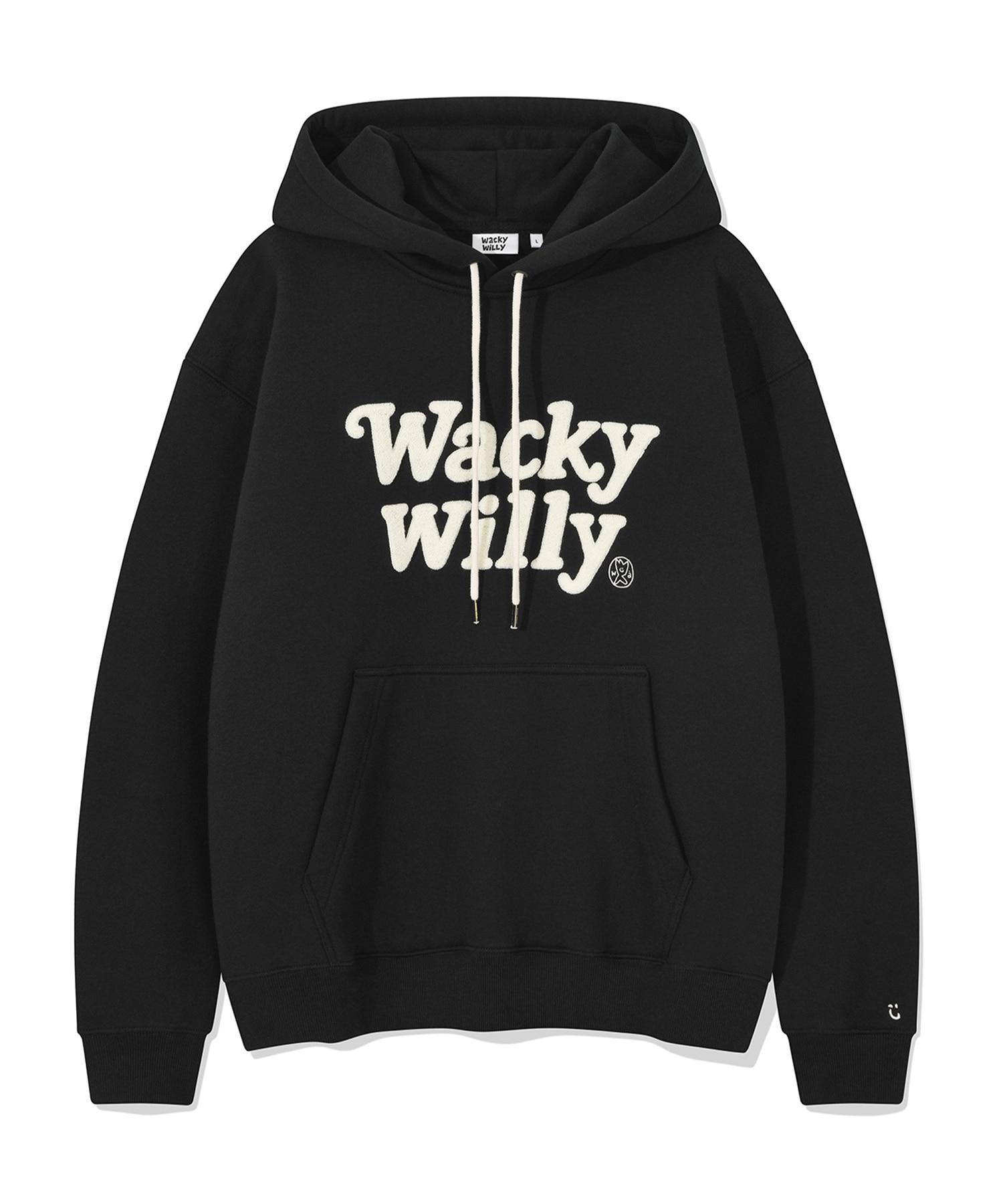 Wacky Willy Typo Boucle Fleece Hoodie Black S