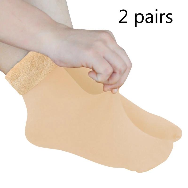 New velvet women winter warm thicken thermal socks soft casual solid color sock wool cashmere home snow boots floor sock 1pairs