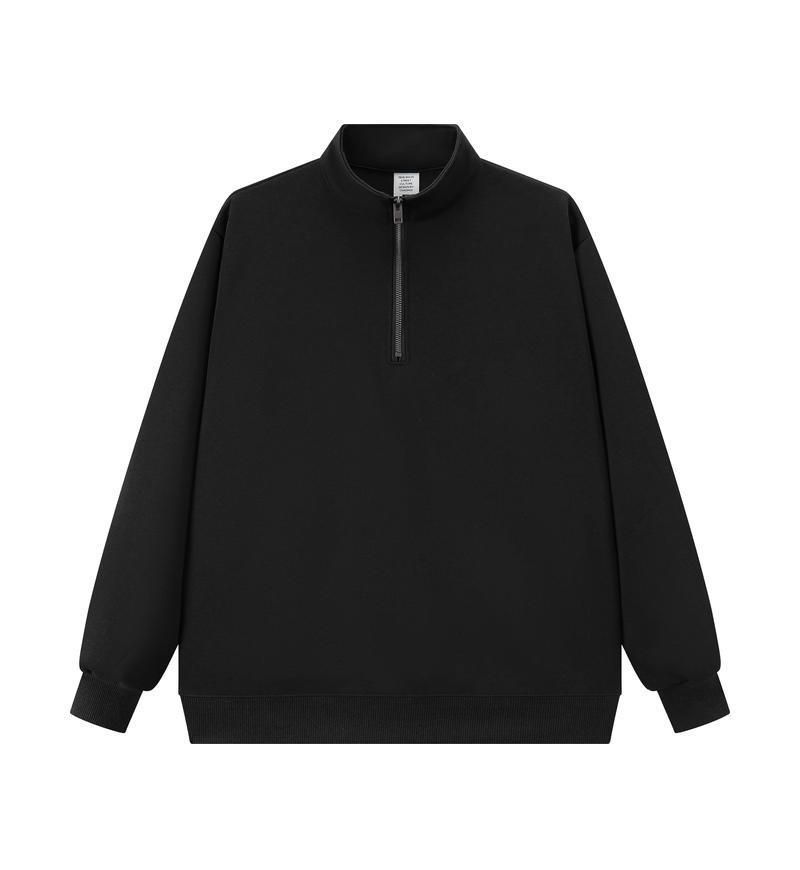 Unisex Trendy Stand Collar Half-Zip Hoodie, 320g - Men s Loose Fit Jacket, American Style 4XL
