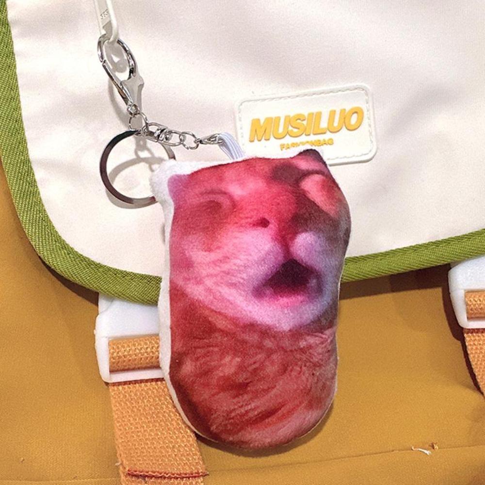 Fashion Oiiai Cat Pendant Electric Huh Cat Keyring Cute Vocal Cat Meme Keychain  Bag Hanging