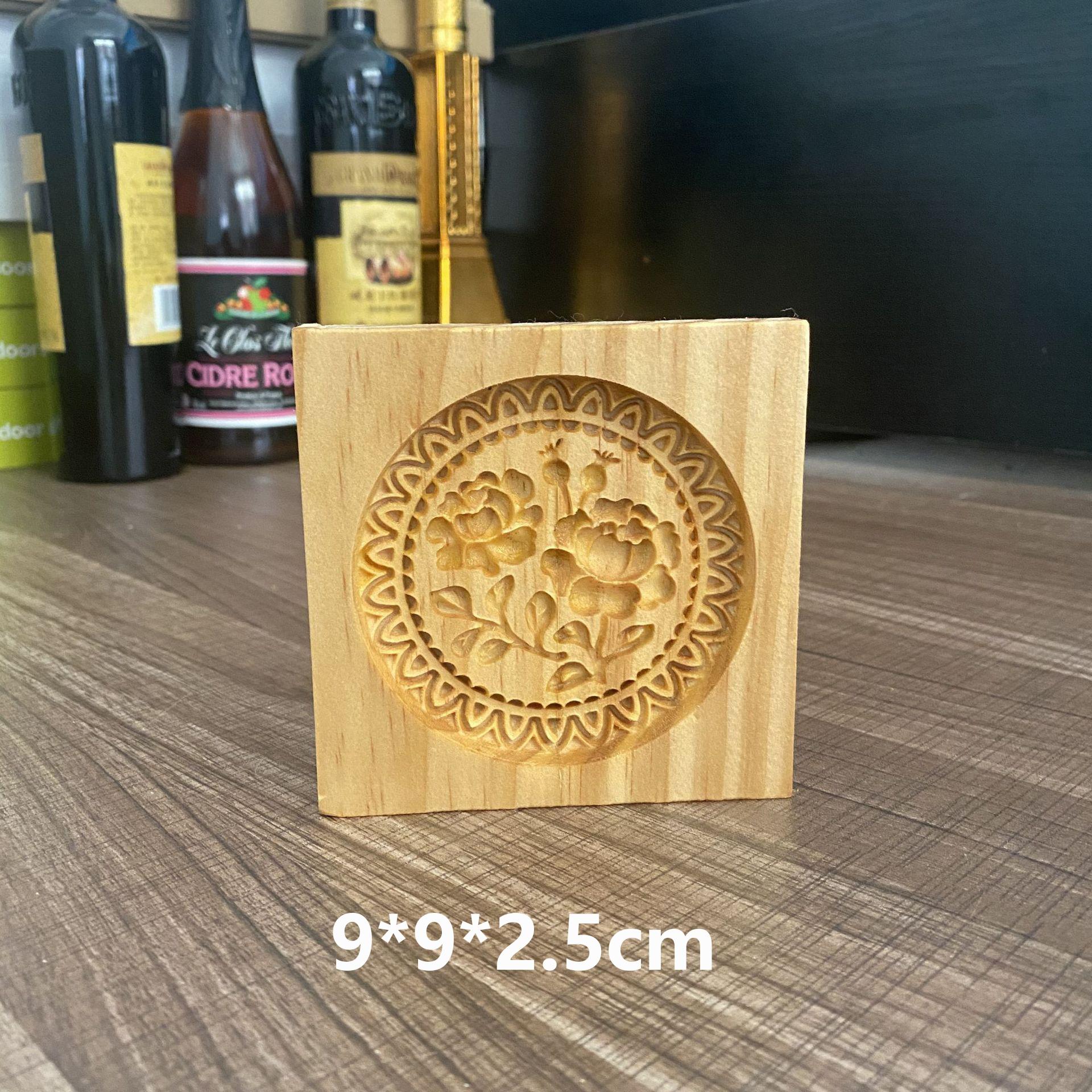 Dřevěná forma na cukroví Domácnost Forma na perníčky Lis na vánoční 3D vytlačovací formy na sušenky Pekárna Kuchyňské potřeby beige