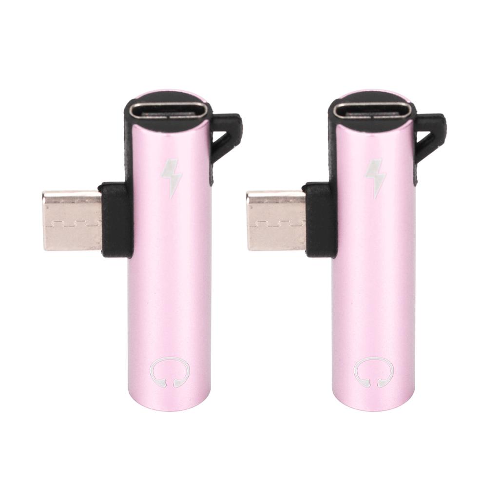 2PCS USB C to 3.5mm Adapter 2 in 1 Charging USB C to ABS USB C to for Phone Tablet