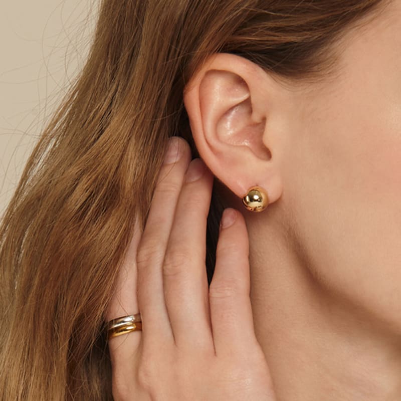 Murmur [925silver]Chic Round Ball Hoop Earring