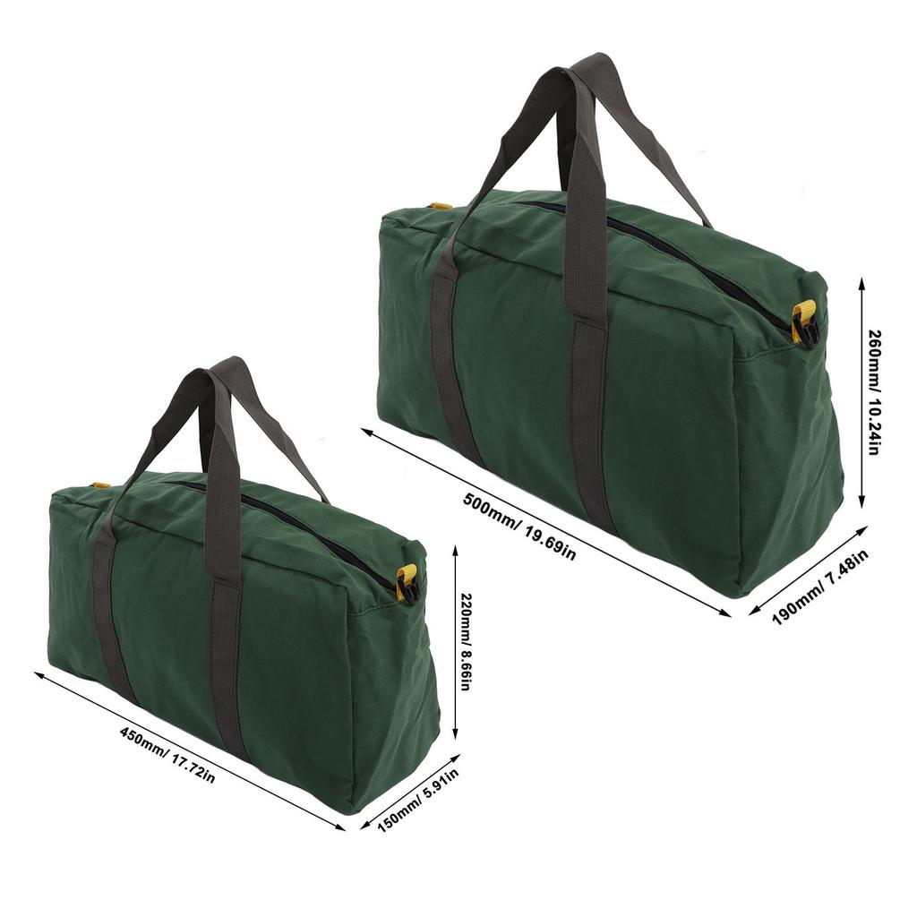 Waterproof Heavy-duty Wide Mouth Canvas Hand-held Tool Bag With Long Zipper For Vehicle Maintenance Woodworking Technicians