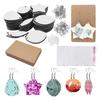 50x Teardrop Star Heart Leaves Heat Transfer Earring Sublimation Earring Blank with Earring Hook Card Jump Ring for Girl
