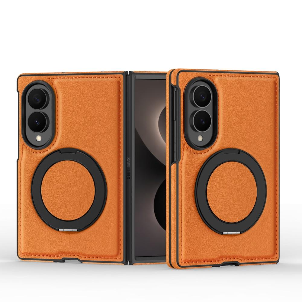 Für Samsung Z Fold 8 Ultra Z Fold 8 Business Lederstruktur Drehbarer Halter Hülle Mit Magnetischer Ladefunktion Stoßfeste Abdeckung Funda