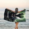 1pc Venom4 Beach Towel with Custom Name, Beach/Swimming/Bath/Picnic/Camping Towel, Suitable for Seaside Beaches