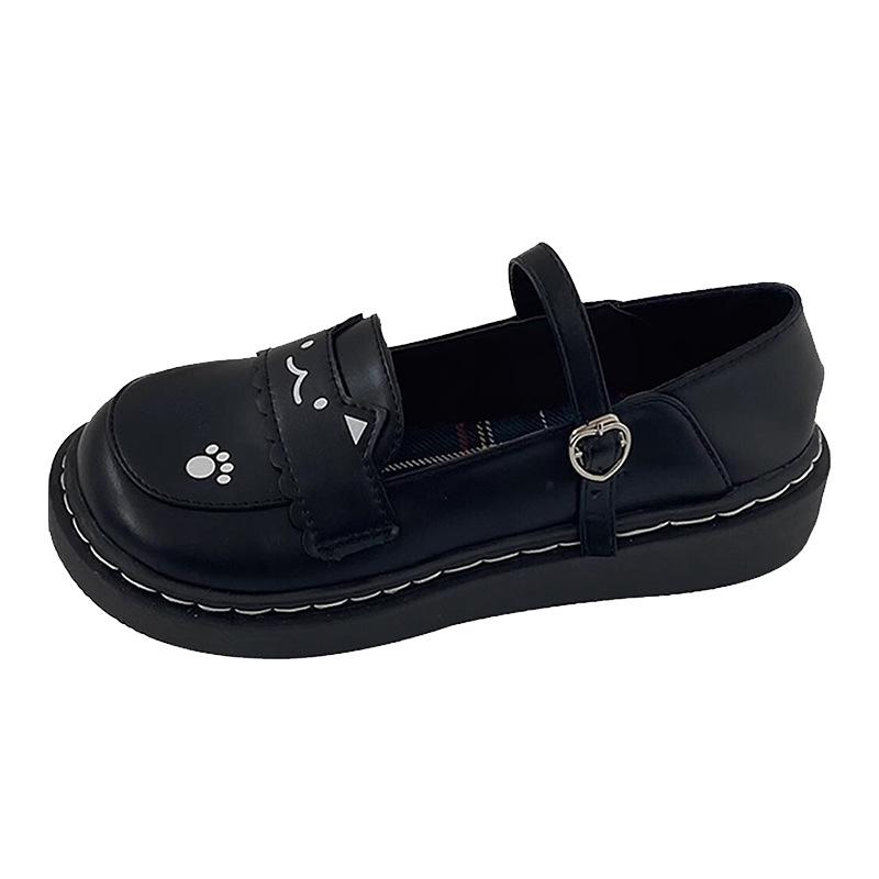 JK uniform flat soft girl versatile student niche Mary Jane single shoes cute kitten Japanese small leather shoes 2025