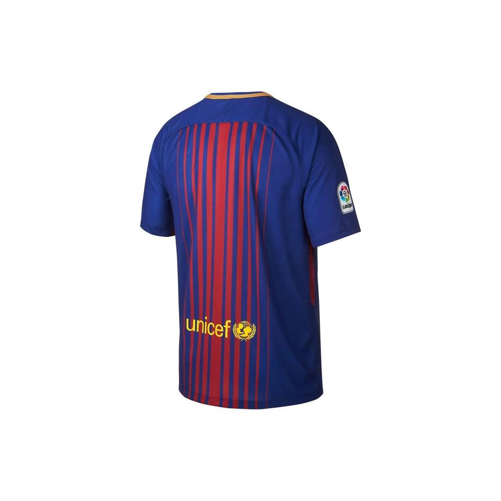 Nike Barcelona Short Sleeve Football Jersey With Brand Logo Print Men Tops Blue 847255-456