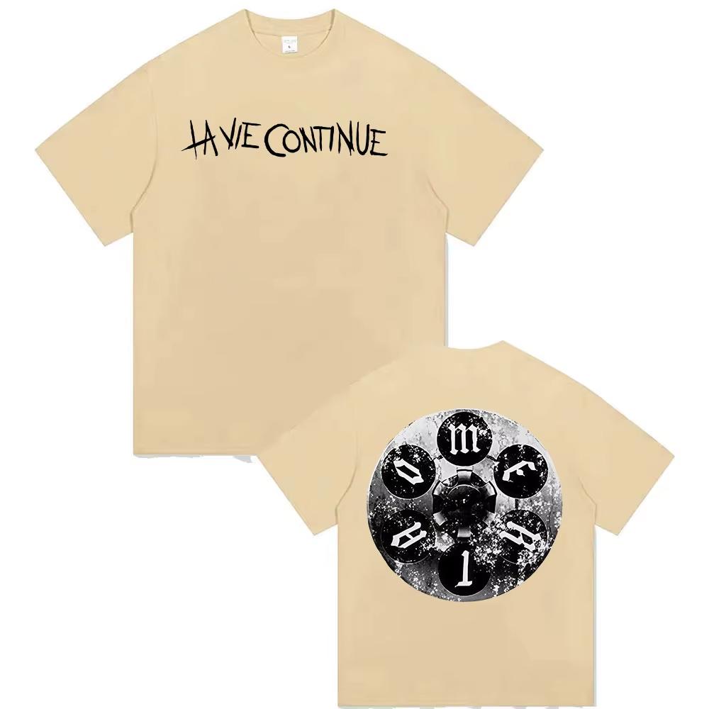 

La Vie Continue Maes Album 2026 Merch T Shirt Unisexs Women Punk Retro Oversized Tshirts Unisex Hip Hop Gothic Clothing Tshirt S
