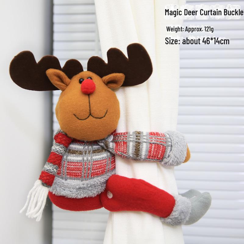 

Рождественская мультяшная кукла-пряжка для занавесок и украшение окна