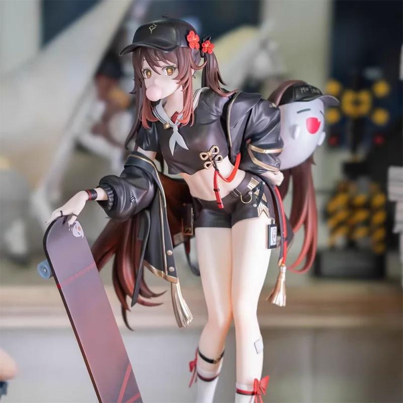 

Genshin Impact Hu Tao Figure Street Fashion Skateboard Style PVC Anime Collection Model Toy Gift