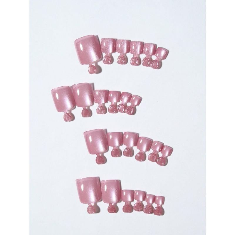96 Peças Quadradas Brilhantes Estéticas Vermelhas Cristal Olho de Gato Acrílico Pressione Unhas dos Pés Quadradas Curtas Conjunto de Unhas Postiças, Unhas Olho de Gato Para Mulheres Meninas Suprimentos para Unhas