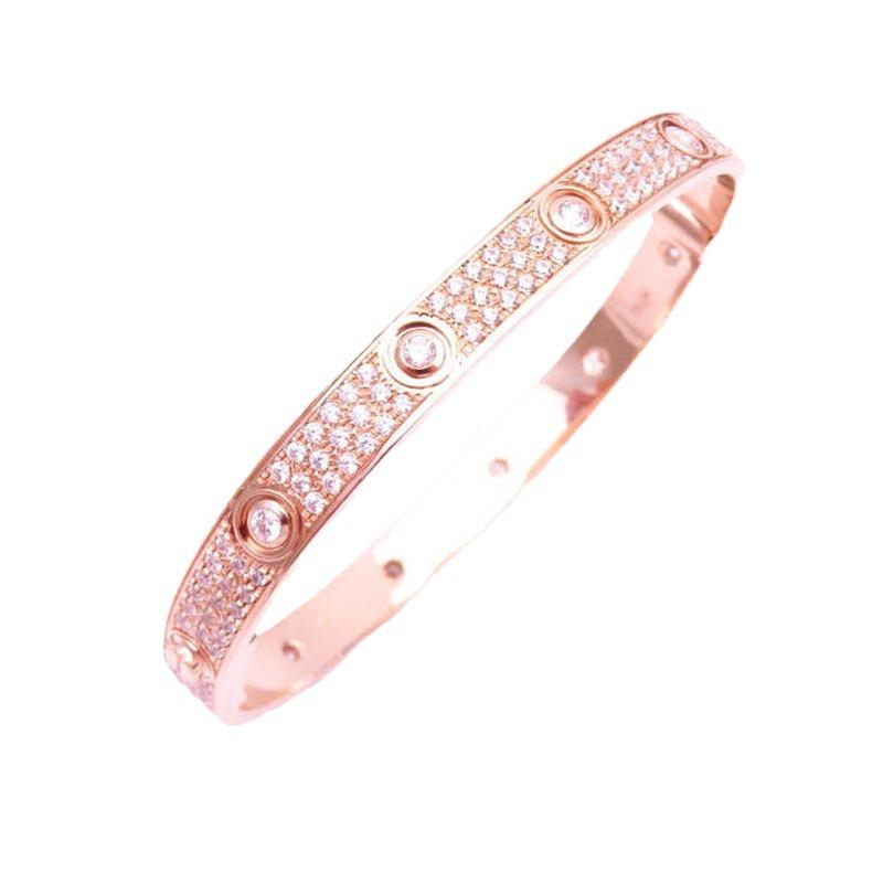 Purple Gold Screw Full Diamond Plated Rose Gold Bracelet Classic Color Gold Plated Solid Zircon Bracelet
