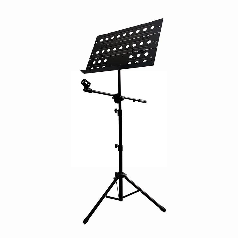 Multi-Functional Adjustable Music & Microphone Stand - Portable & Foldable Large Music Stand