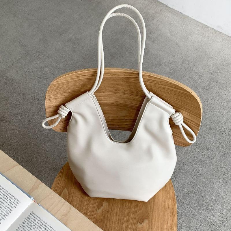 Minimalist style tote bag large capacity women's new commuter bag fashionable simple soft leather shoulder bag women