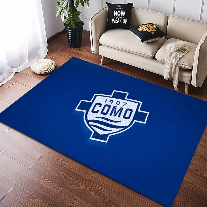 Como 1907 Football Club Blue White Brush Stroke Water Wave Logo Non Slip Floor Rug Sports Fan Washable Living Room Bedroom Decor Area Carpet 40x60cm( 15x23in )