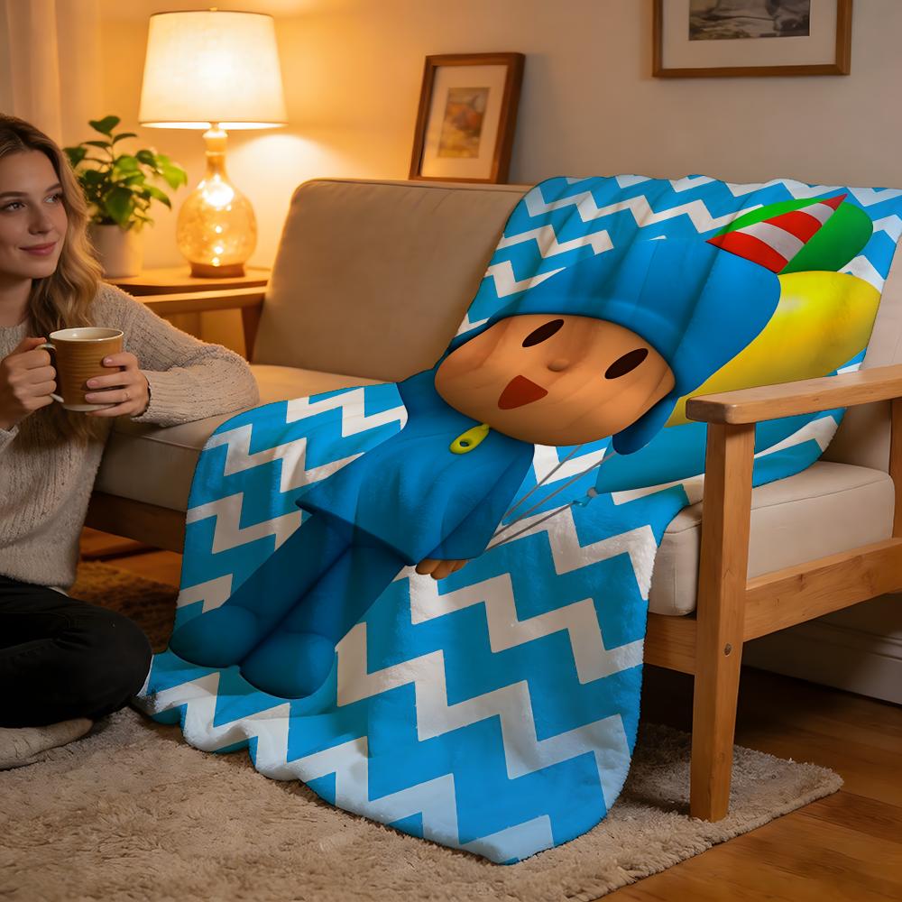 

Throw High-Density Short Plush Blanket For Sofa Nap Air-Conditioned Room Soft Skin-Friendly B-Boy-Girl-Pocoyo 130x150cm