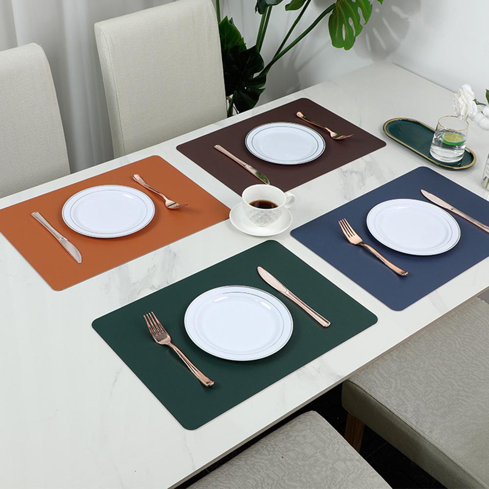 Placemat Leather Home Double-sided Rectangular Insulated Table Mat Restaurant Hotel Western Food Mat Waterproof Plcae Mat