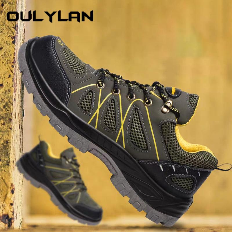 Oulylan Anti-Puncture Protection Boot Summer Steel Toe Labor Footwear Male Anti Odor Breathable Safety Shoes For Outdoor Workers