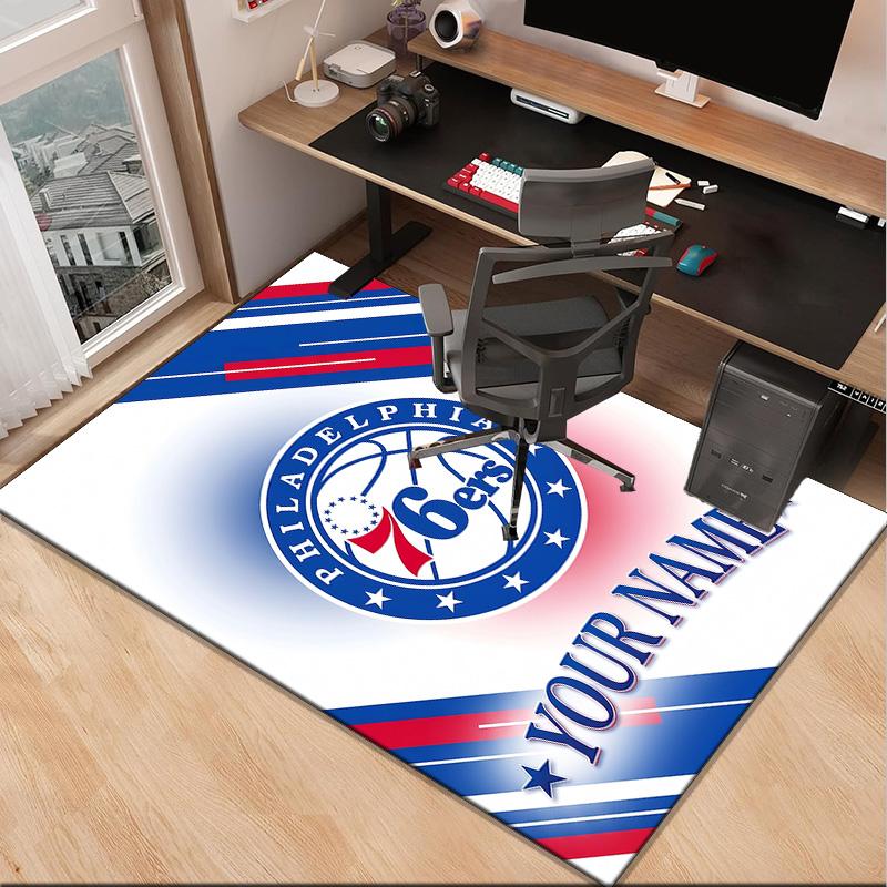 Custom NamePhiladelphia Basketball Team Carpet, Indoor Rug, Chair Rug, Living Rooms, Doormat Made From Polyester Home Decor Birthday Christmas Gifts