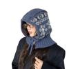 Balaclava hat women's winter thermal hat scarf integrated ear protection wool knitted hat