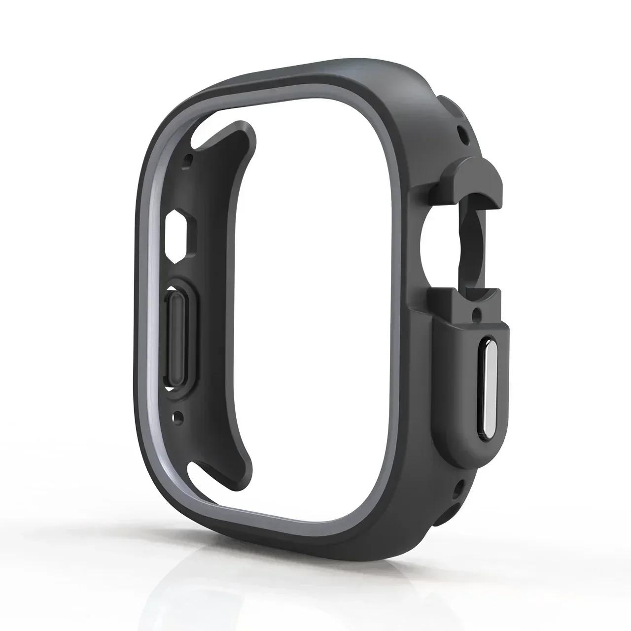 

TPU Case+Silicone Strap For Apple Watch Band ultra 49 46 42mm 38mm Sport Band For Iwatch series10 9 8 7 6 SE 5 4 45/44/40mm 41mm 41mm-Series 9 8 7