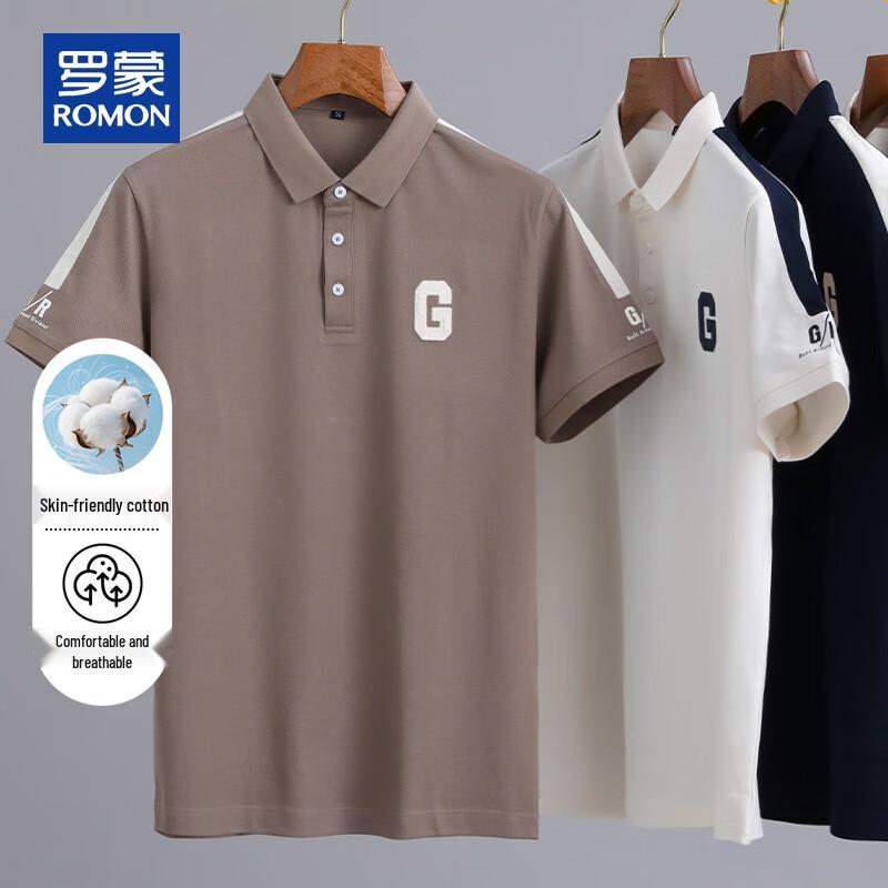 Romon Men s Cooling Xinjiang Cotton Business Casual Polo Shirt M