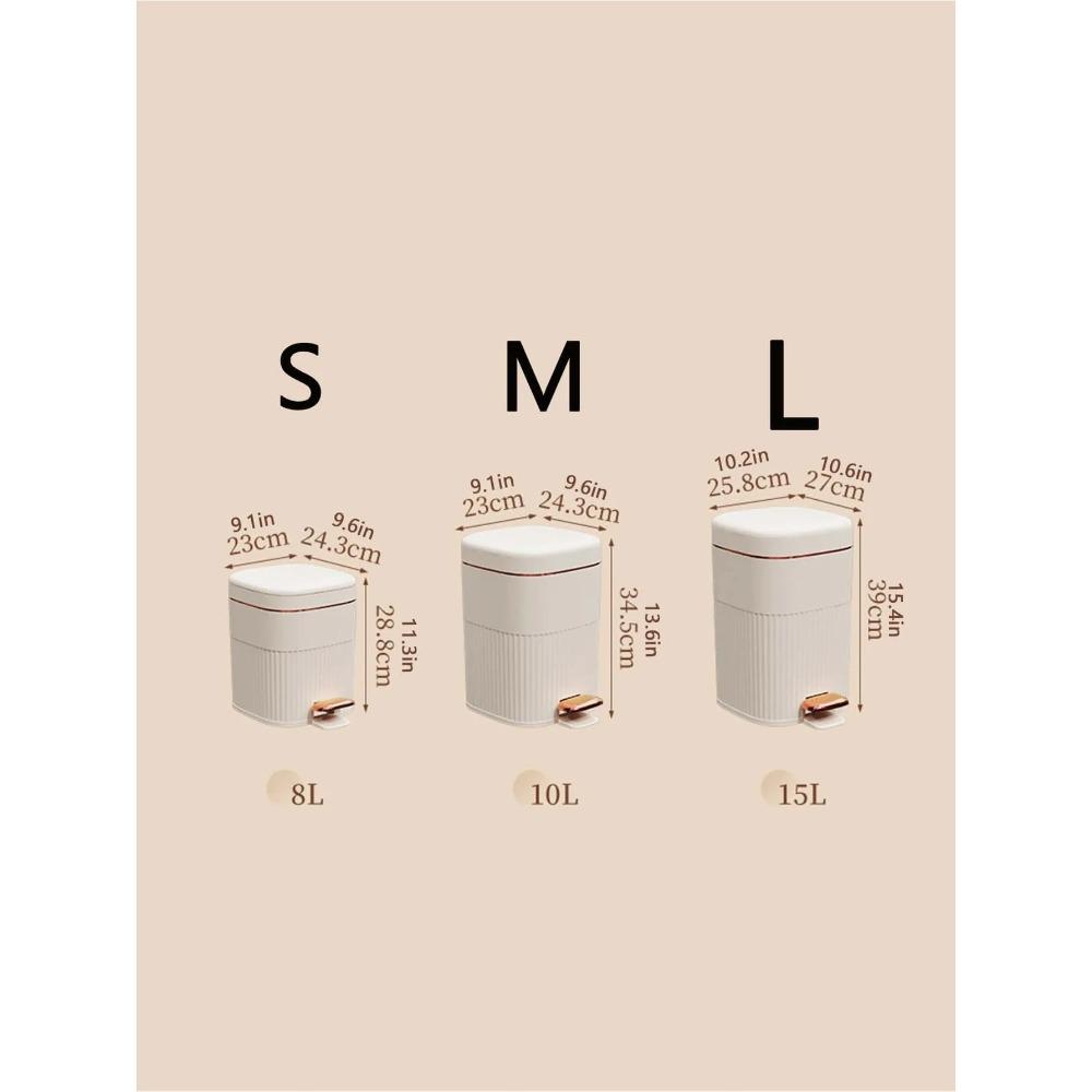 1pc Modern & Luxury Large Capacity Pedal Garbage Bin With Lid For Home, Bathroom, Living Room And Bedroom Use