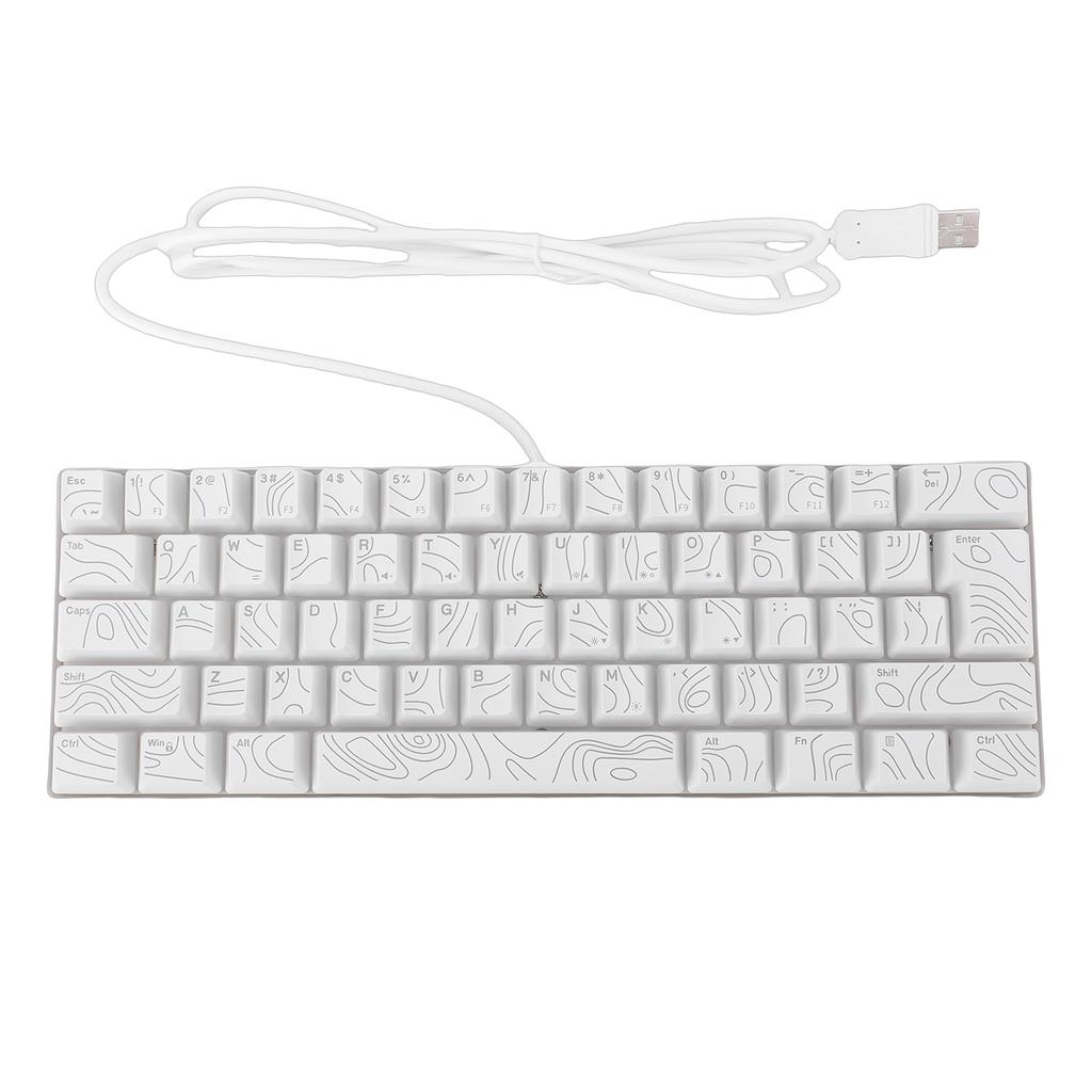 Wired Keyboard Ergonomic Design RGB Gaming Keyboard 61 Keys 60% PC Mechanical Keyboard RGB Backlit USB Interface Type