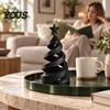Minimalist Winter Seasonal Accents 3D Printed Christmas Tree Candle Holder, Spiral Small Shaped Modern Holiday Atmosphere Lighting Tealight