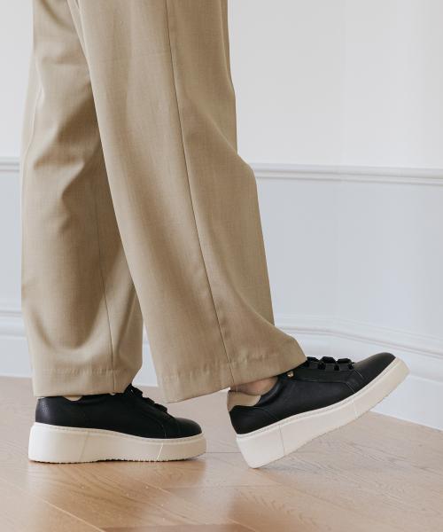 [GISSE] Natural Leather Monk Sneakers GIS-46275 Black-225