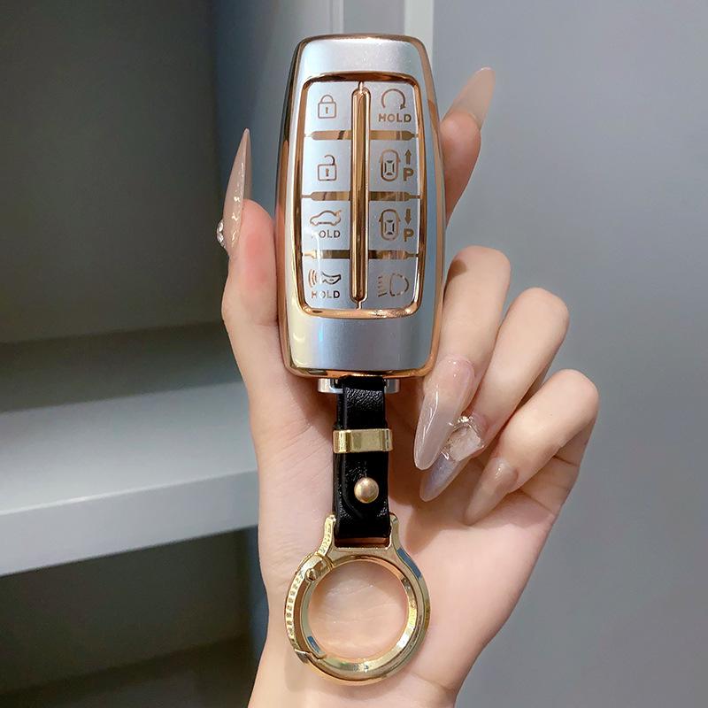 Flowing Sand Gold Key Case for Genesis G70, GV70, and G80