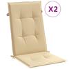 High Back Chair Cushions 2 Pcs Beige Melange 120 X 50 X 4 Cm Fabric
