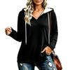 Women's Lightweight V-Neck Long Sleeve Hoodie Casual Pullover